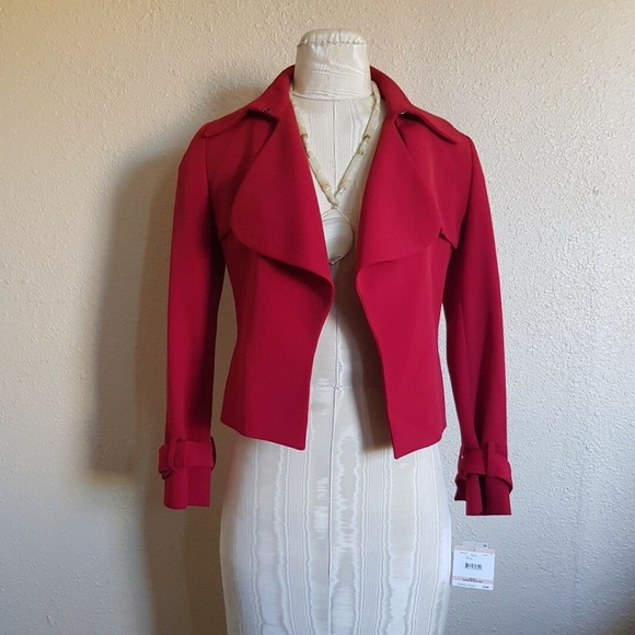 NWT WOMEN Anne Klein Red Jacket size 2 $149 - Picture 1 of 4